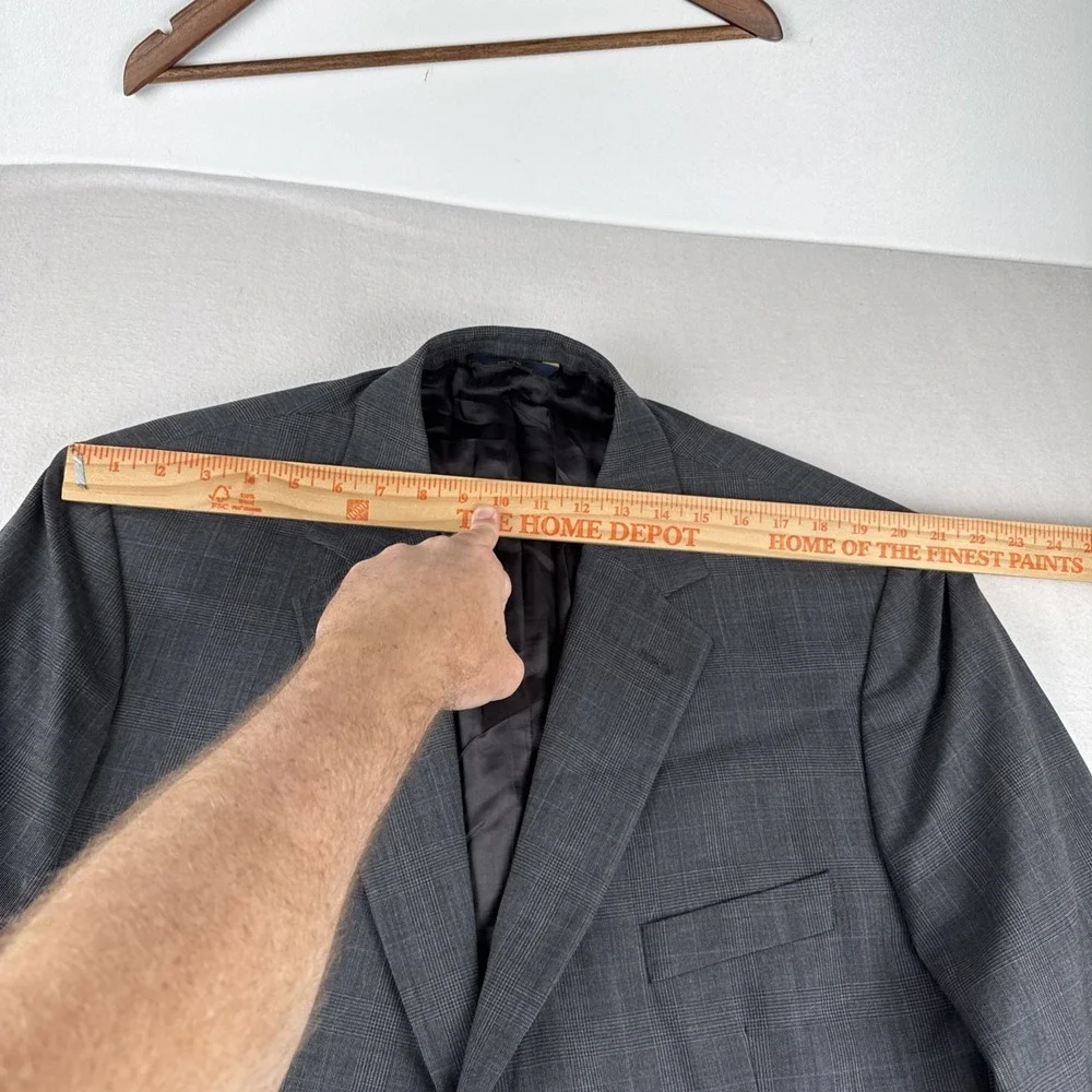 Brooks Brothers Stretch  2 Piece Gray Glen Plaid Suit 48R fits 36*30 Wool Blend